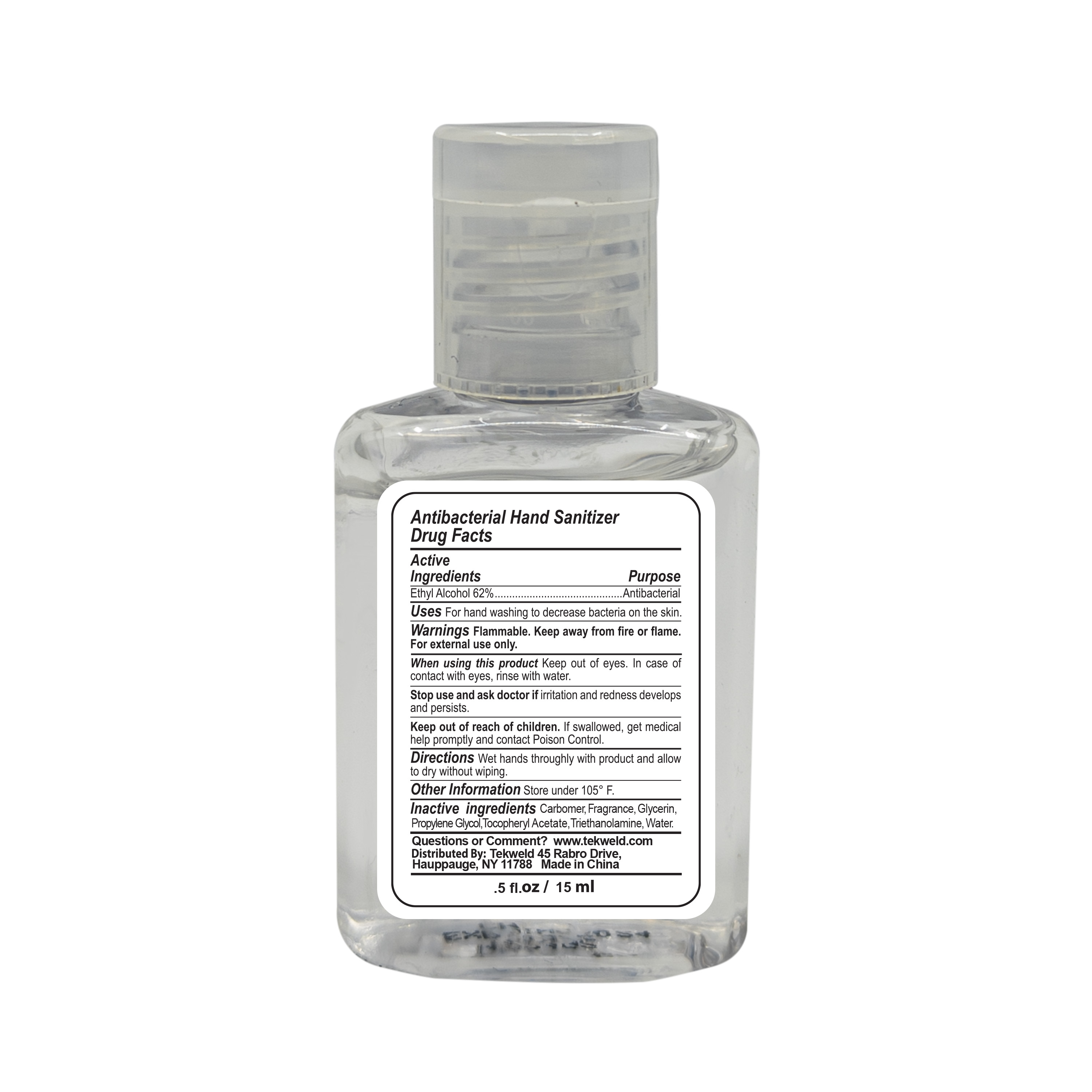 Square Antibacterial Hand Sanitizer 0.50 oz /15 ml | tekweld.com